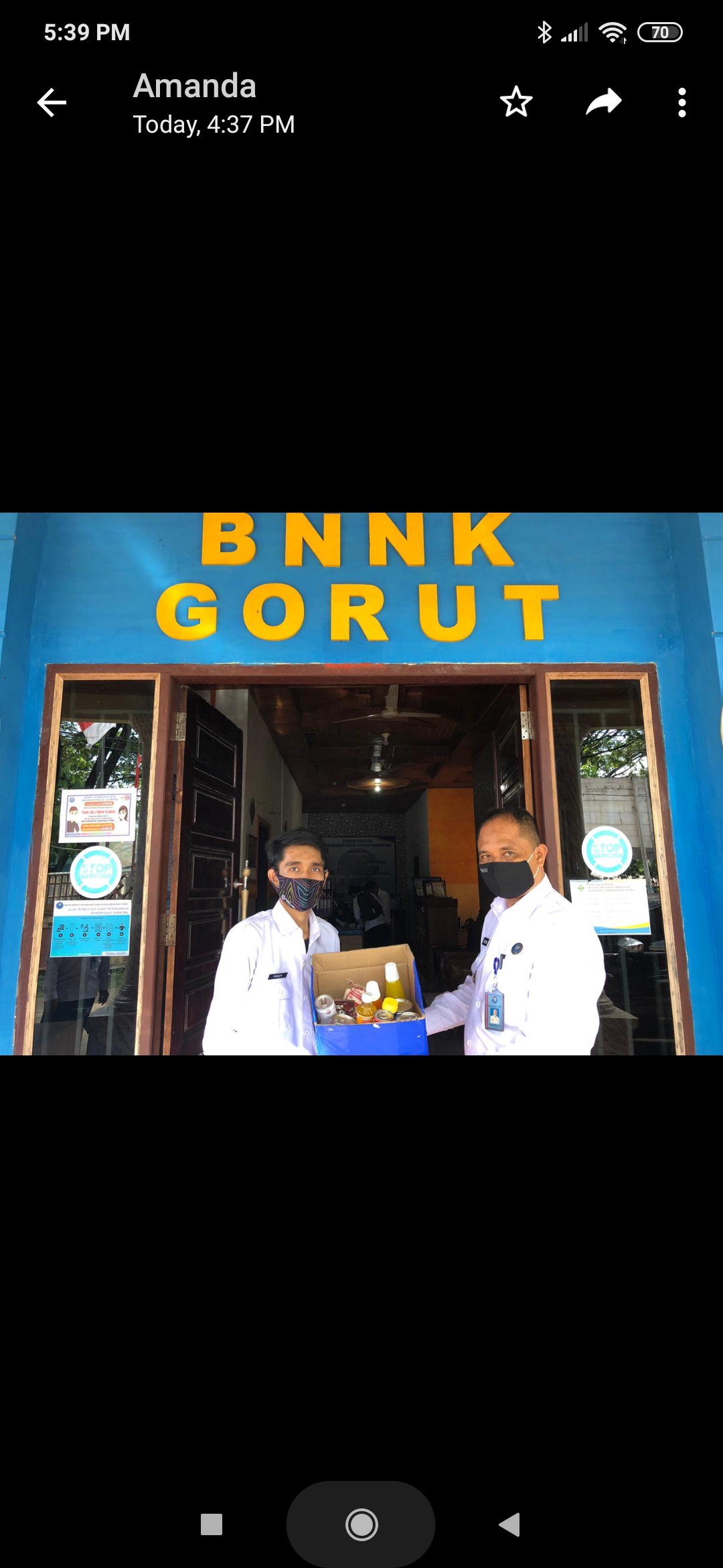 Peduli Pegawai, BNNK Gorut Bagikan Bahan Makanan Penunjang Pencegahan Covid19