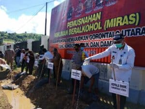 Kepala BNNK Gorontalo Utara Turut Hadir Dalam Pemusnahan Barang Bukti Miras Polres Gorontalo Utara