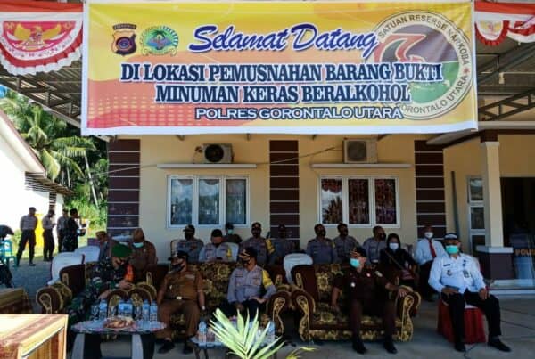 Kepala BNNK Gorontalo Utara Turut Hadir Dalam Pemusnahan Barang Bukti Miras Polres Gorontalo Utara
