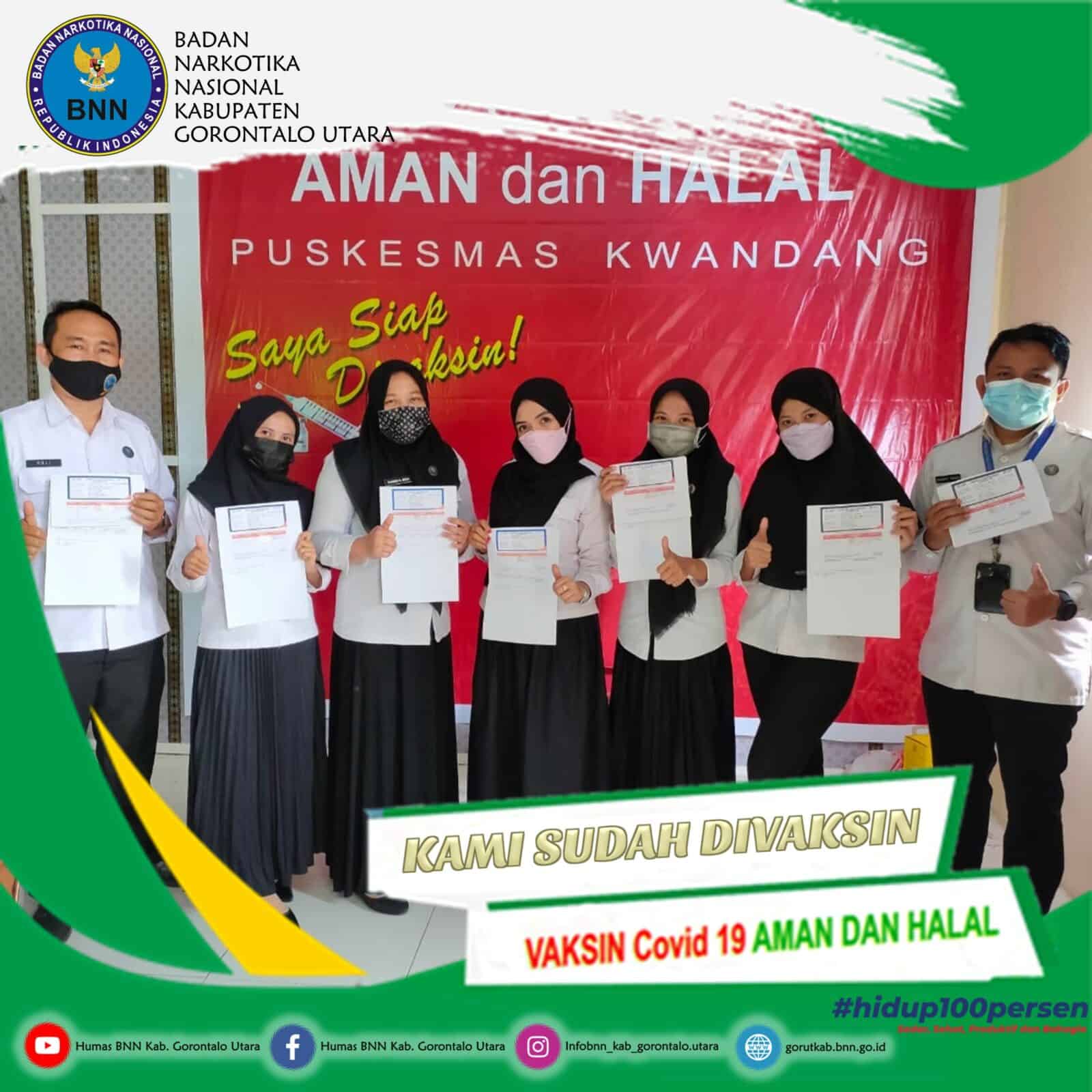 Sejumlah Nakes di Lingkungan BNNK Gorontalo Utara Menerima Vaksin Covid-19 Tahap I