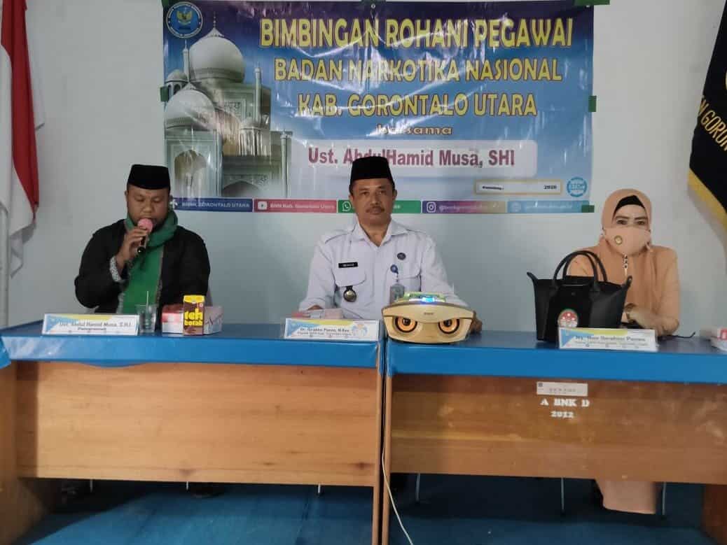 Bimbingan Rohani Pegawai BNN Kab. Gorontalo Utara Sambut Ramadhan 1442 H