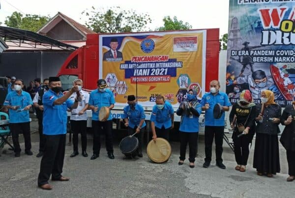 Alat Musik Tradisional dan Senam War On Drugs, Warnai Pencanangan HANI 2021 di Gorontalo
