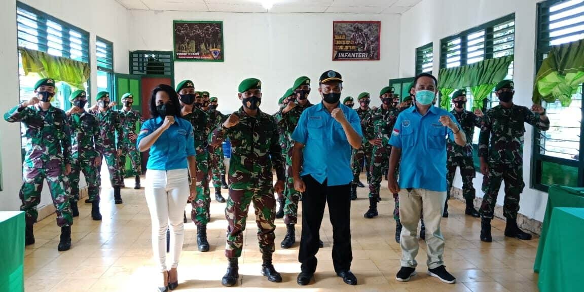 Sinergi Berantas Penyalahgunaan Narkotika, BNN Kab. Gorontalo Utara Sosialisasikan P4GN Pada Prajurit Kompi Senapan A/713