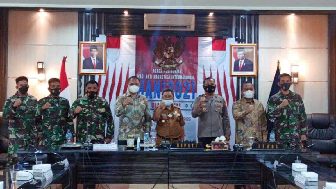 Puncak Peringatan HANI 2021, Bupati Indra Yasin : “Narkoba Musuh Kita Bersama, Menuju Indonesia Bersinar”