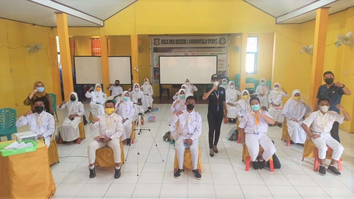 Ciptakan Pemimpin Milenial Tanpa Narkoba, BNN Kab. Gorontalo Utara Sosialisasikan Bahaya Narkoba Pada Kegiatan LDKS SMA Negeri 1