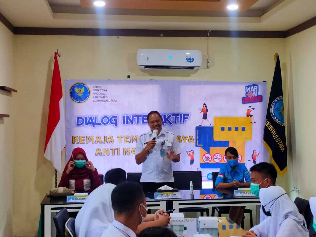 Sasar Kaum Milenial, BNN Kab. Gorontalo Utara Gelar Dialog Interkatif Pembentukkan Remaja Teman Sebaya Anti Narkoba
