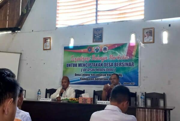 Sosialisasi P4GN Terhadap Mahasiswa KKN UNG, Masyarakat, Serta Test Urine Kepada Aparat Desa Leboto