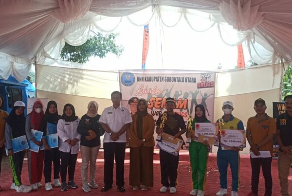 Kampanyekan War On Drugs, BNN Kabupaten Gorontalo Utara Sukses Gelar Lomba Senam Antar Pelajar