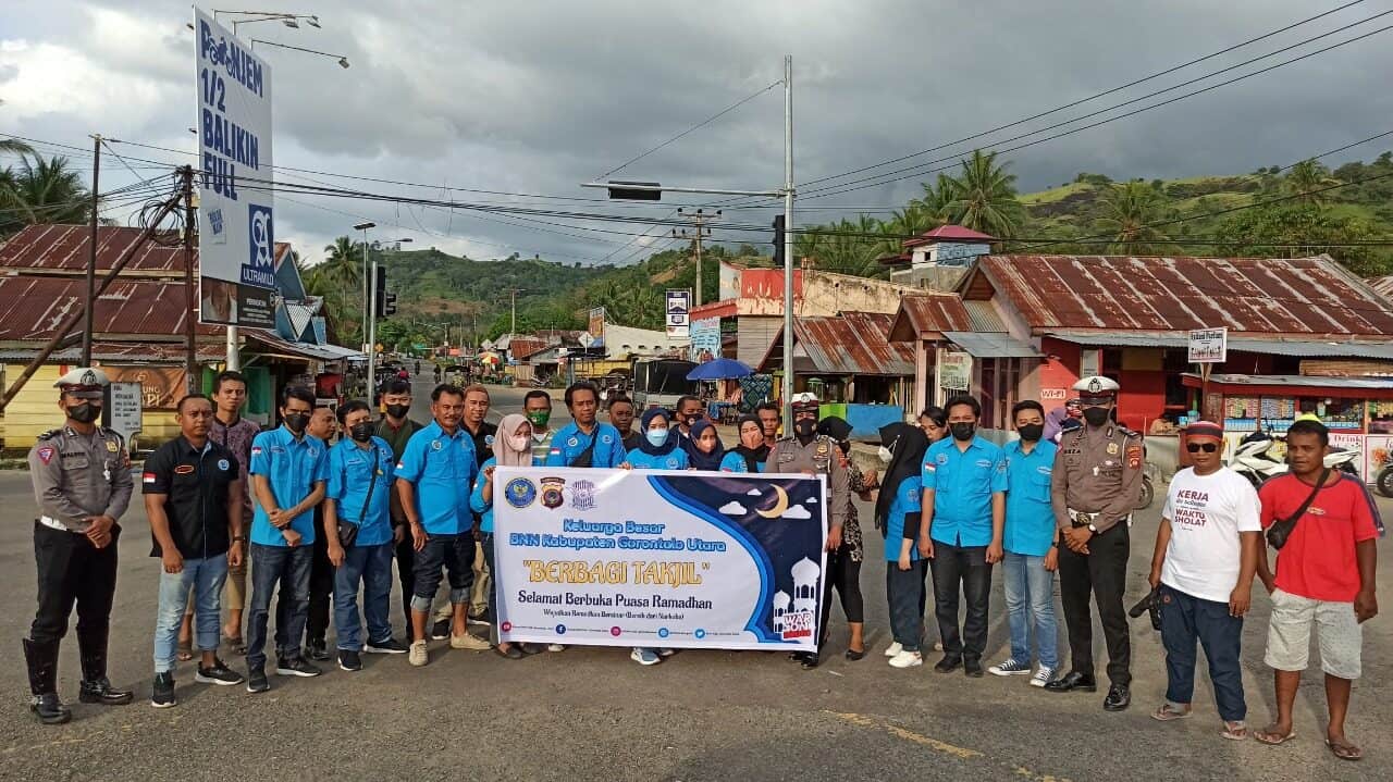 Siapkan 200 Paket Berbuka, BNN Kabupaten Gorontalo Utara Sukses Gelar Berbagi Takjil Gratis
