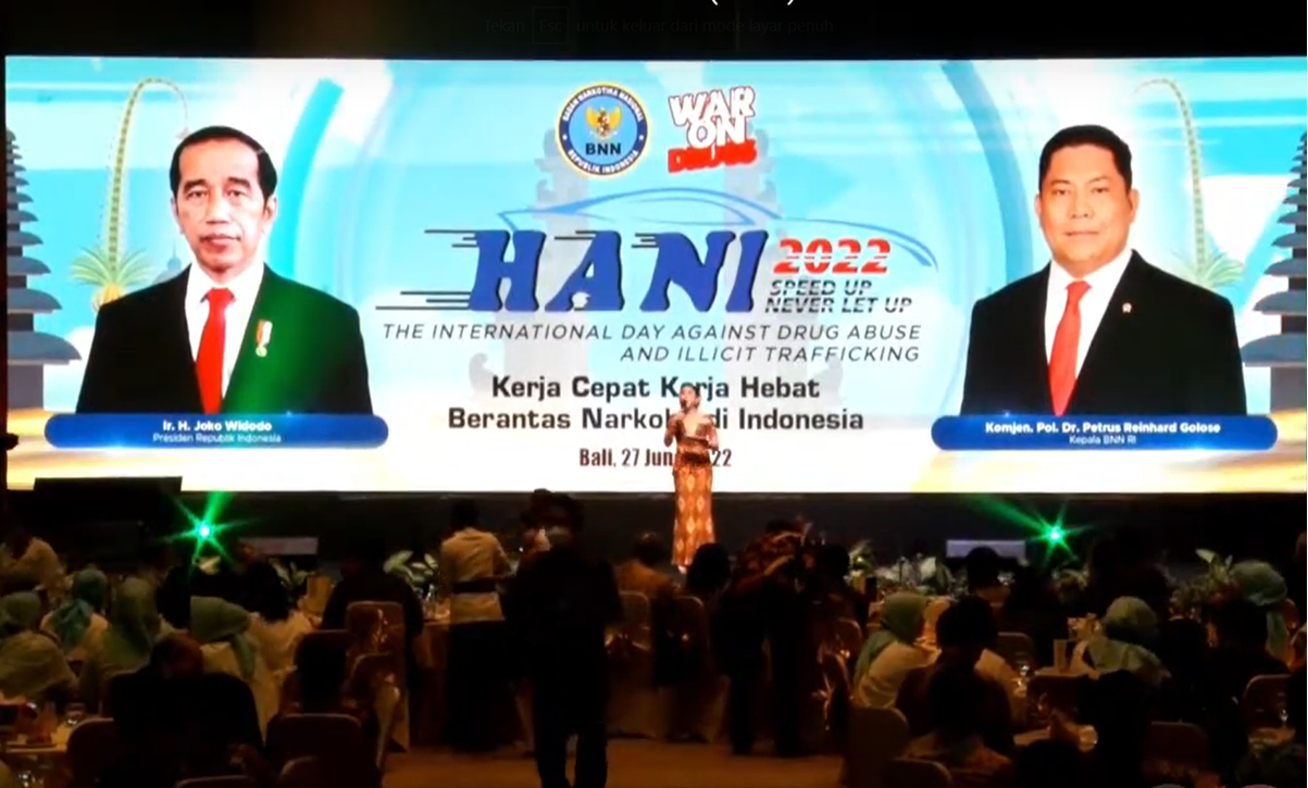 Kepala BNN Kabupaten Gorontalo Utara Beserta Seluruh Pegawai Mengikuti Peringatan HANI 2022 Secara Virtual