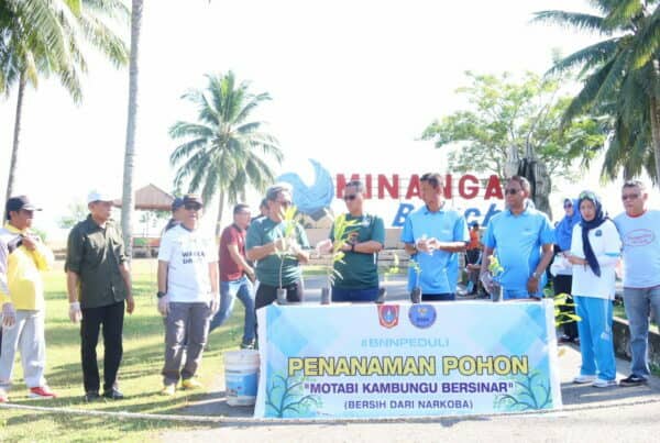 Motabi Kambungu Atinggola, BNN Kabupaten Gorontalo Utara Gelar Senam Sehat dan Penanaman Pohon