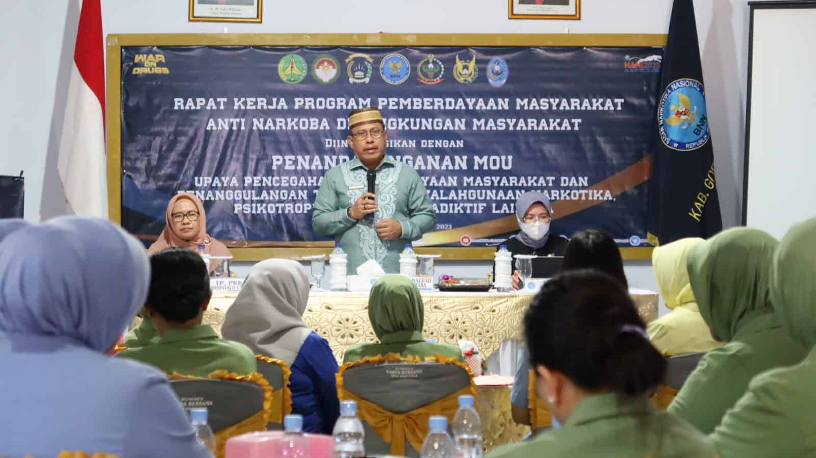 Raker Program Pemberdayaan Masyarakat Anti Narkoba Sekaligus Penandatanganan MoU BNN dengan GOW Gorontalo Utara