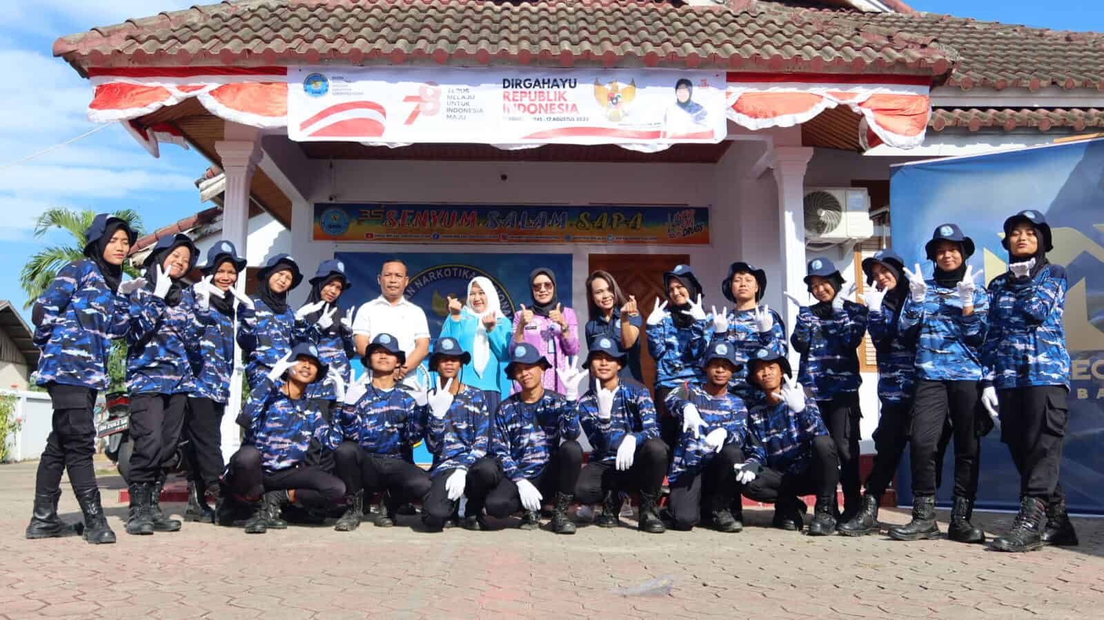 Semarak HUT RI 78, BNNK Gorontalo Utara Mengikuti Lomba Gerak Jalan